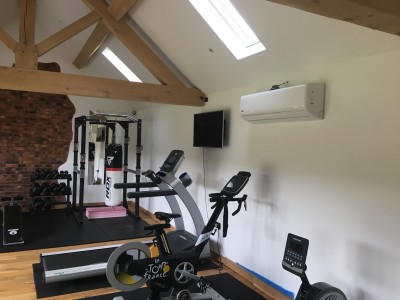 Wall Mount Gym Air conditioning unit installed Stoke on Trent Staffordshire.