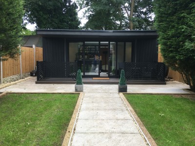 Garden room Air conditioning heat pump unit installation Hagley West Midlands with0% vat