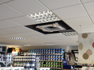 Retail Commercial Ceiling Cassette Air Conditioning System Installation West Midlands