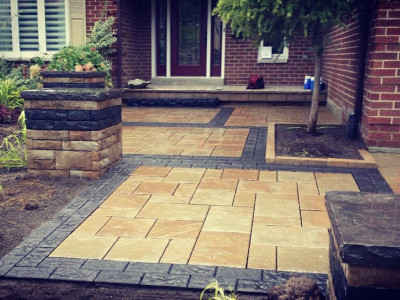 Front entrances are brought to life by using the right mix of products from Permacon