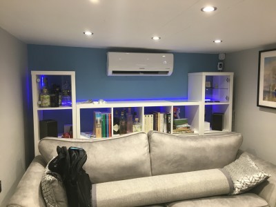 Garden room home cinema heat pump air conditioning unit installation 0% vat Great Wyrley Staffordshire