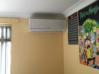 Bedroom a/c heat pump unit installation Aldridge with 0% vat.