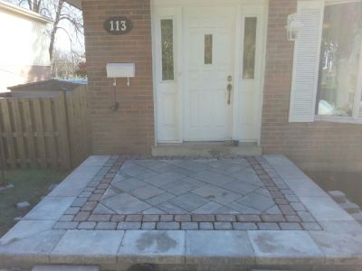 Front entrances are brought to life by using the right mix of products from Techo-bloc