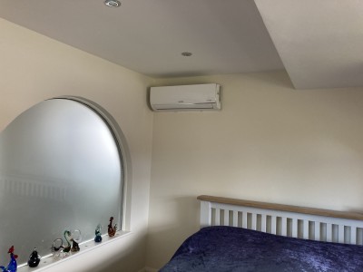 Residential bedroom Air conditioning heat pump installation Penn Wolverhampton 0% vat.