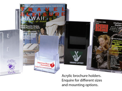 Acrylic brochure stands.