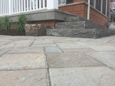 Front entrances are brought to life by using the right mix of products from Techo-bloc