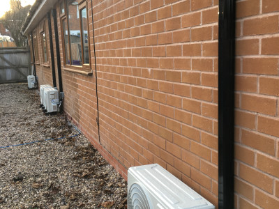 Bungalow Air conditioner heat pump installation Wolverhampton with 0% vat.