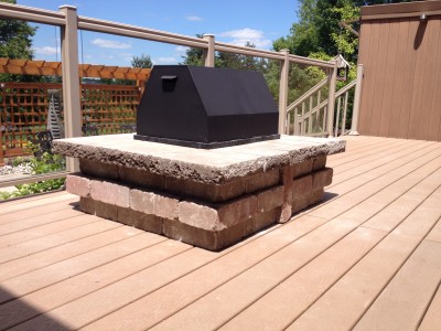 Gas fire feature are perfect for the deck