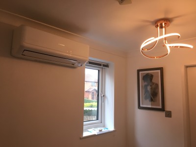 Bedroom Air conditioning installation Stoke on Trent Staffordshire.