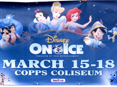 Copps Coliseum Disney on ice banner.