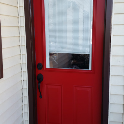 door with 1/2 lite & internal miniblinds