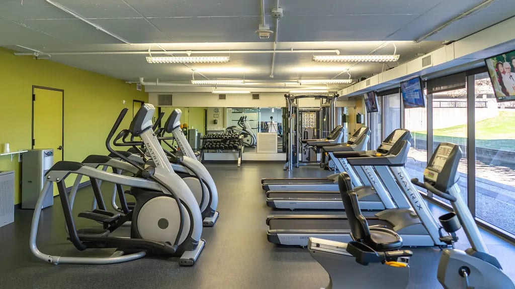 Fitness center with cardio equipment available to Lucid Private Offices Las Colinas members