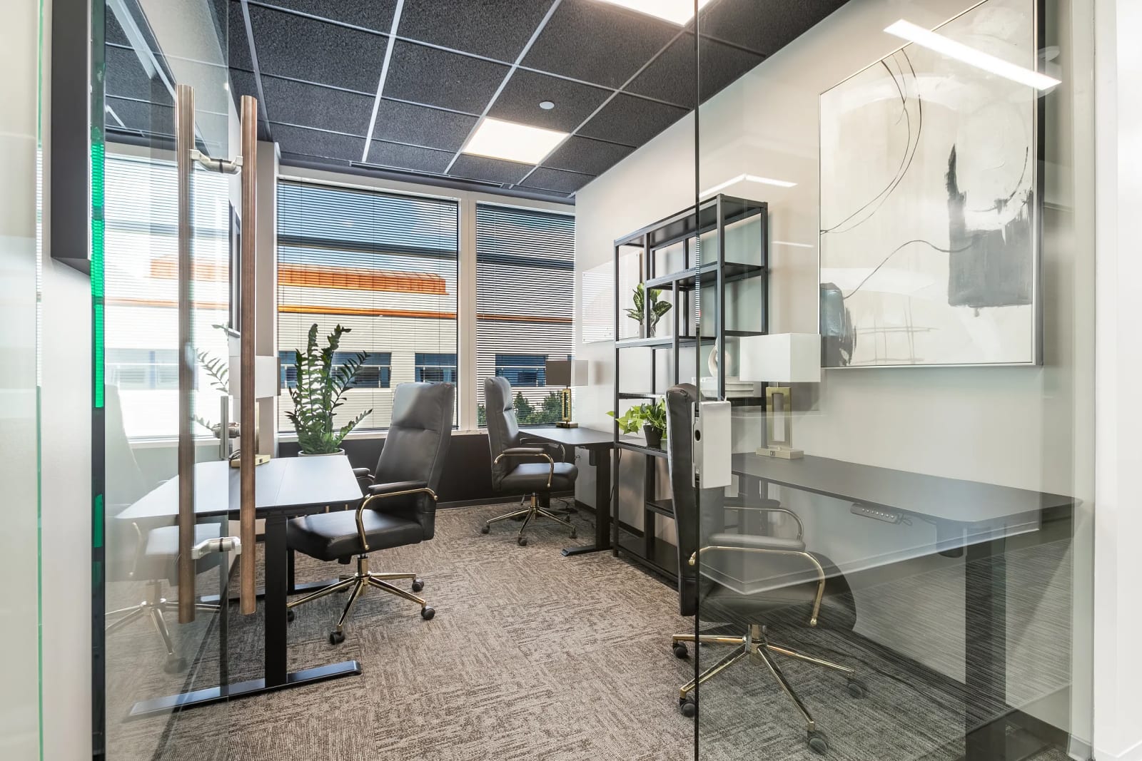 Lucid Private Offices Camelback private office with glass partition and desk workstation