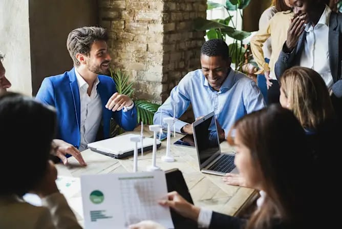 Man and woman utilizing Lucid Private offices Space