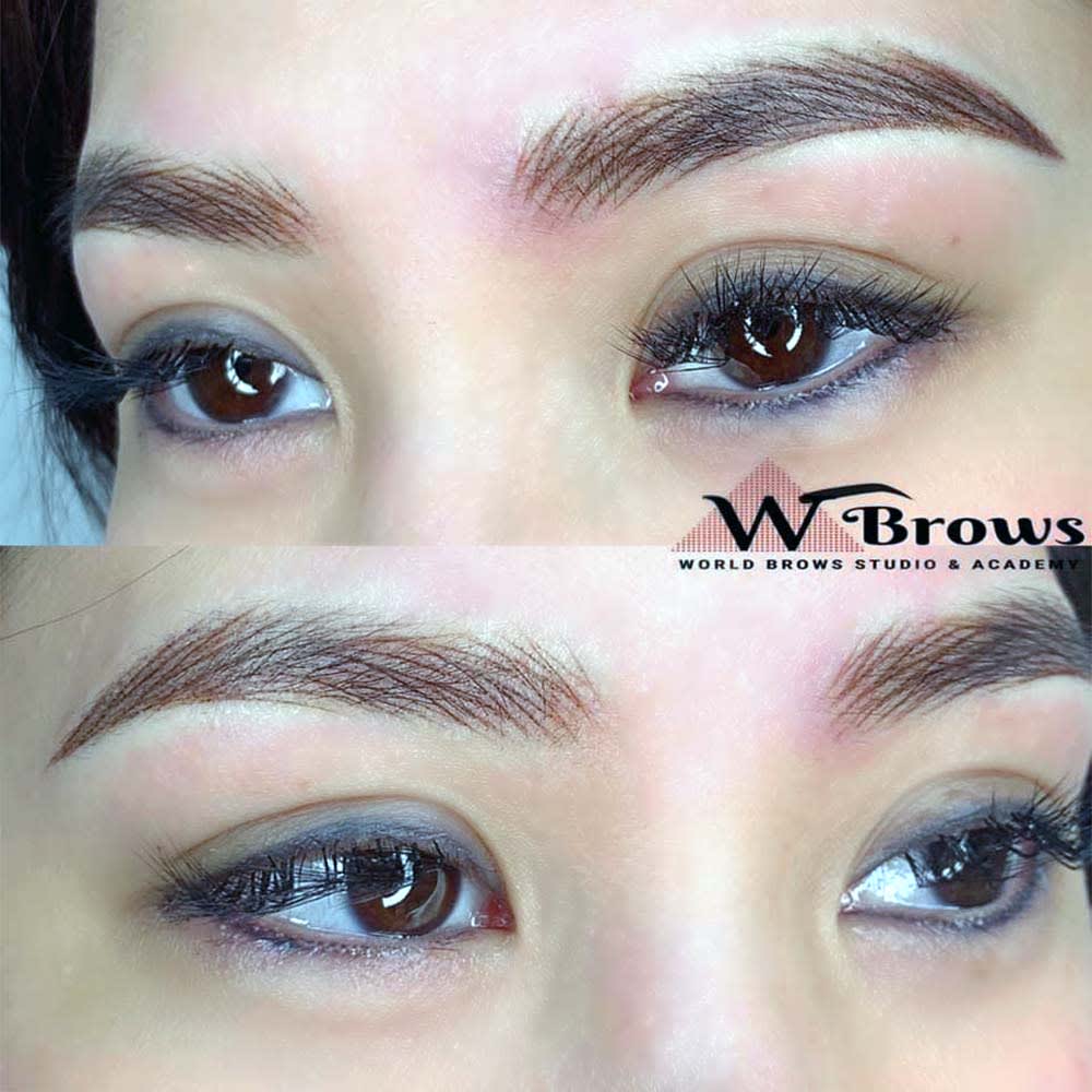 nano-hairstroke-with-ombre-combo-patient-ph15 Eyebrows Nano Hair Stroke or Nanoblading - World Brows Studio & Academy