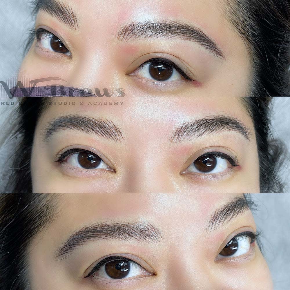 nano-hairstroke-with-ombre-combo-patient-ph12 Eyebrows Nano Hair Stroke or Nanoblading - World Brows Studio & Academy