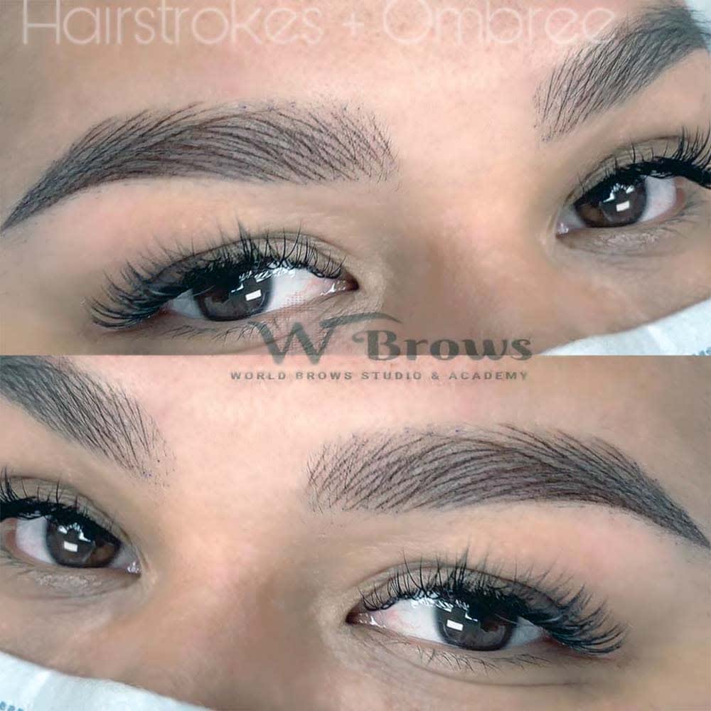 nano-hairstroke-with-ombre-combo-patient-ph19 Eyebrows Nano Hair Stroke or Nanoblading - World Brows Studio & Academy