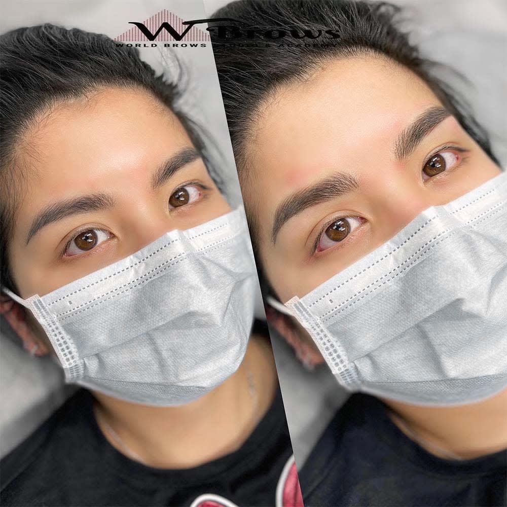 nano-hairstroke-with-ombre-combo-patient-ph7 Eyebrows Nano Hair Stroke or Nanoblading - World Brows Studio & Academy