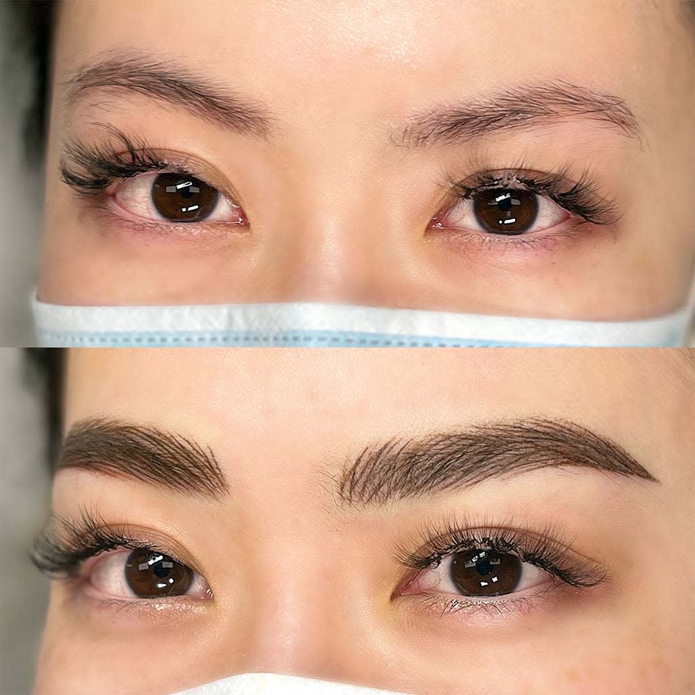 nano-hairstroke-with-ombre-combo-patient-ph23 Eyebrows Nano Hair Stroke or Nanoblading - World Brows Studio & Academy