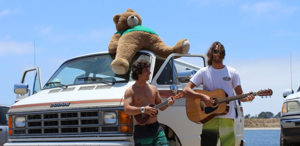 Riq Lima and Eric Faria, Worldpackers co-founders in their campervan in California