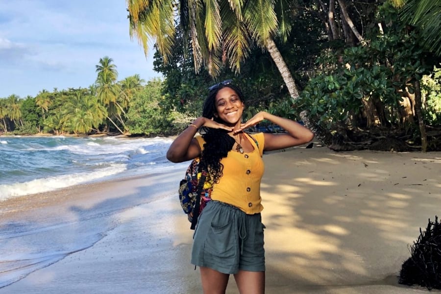 Female traveler enjoying Costa Rican landscapes