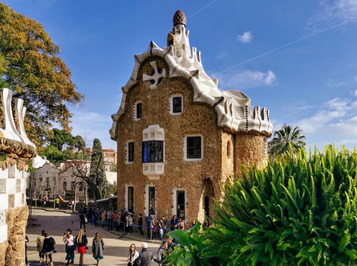 Turistas en Parc Güell, Barcelona