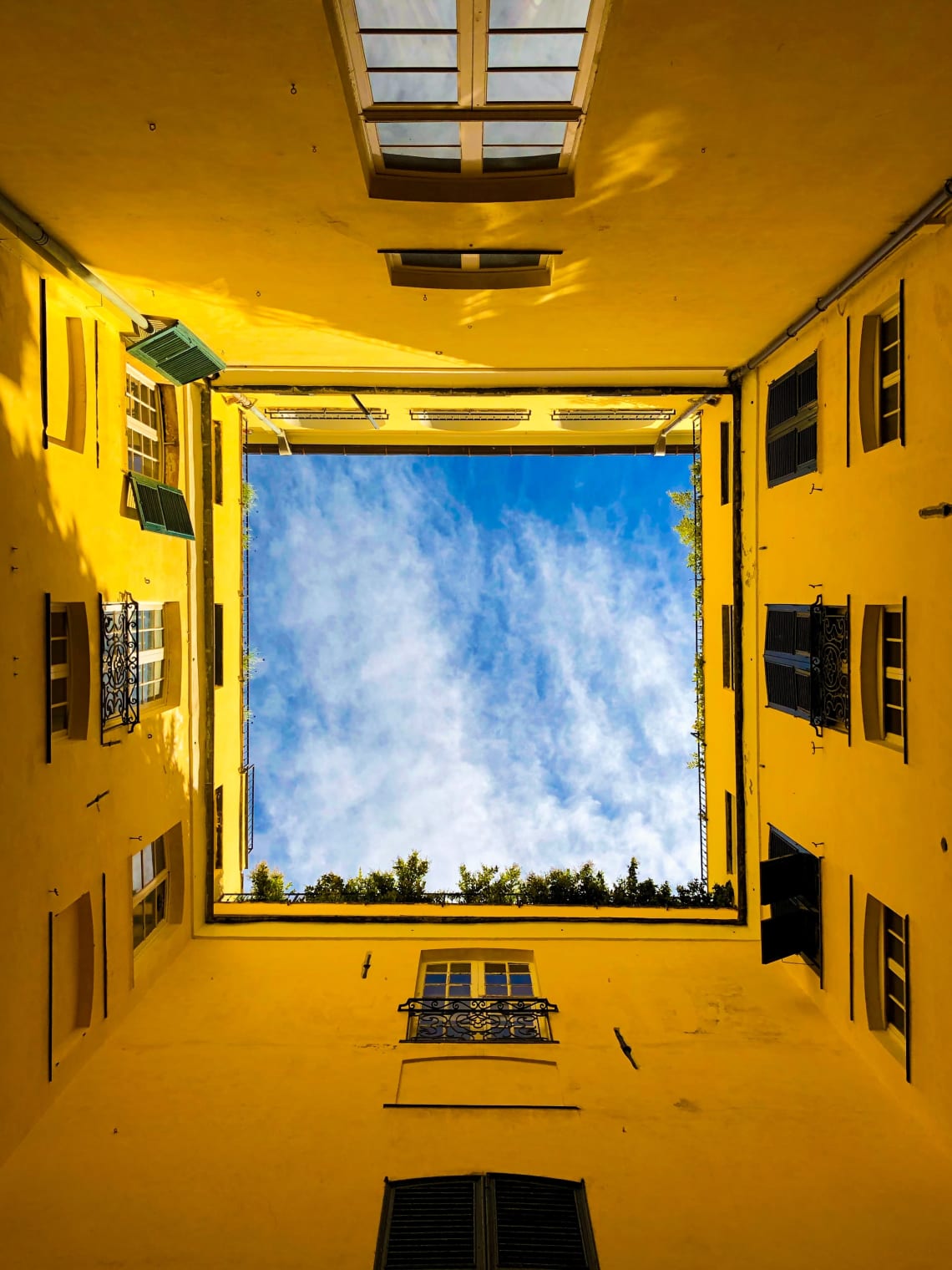 Looking up in Genoa, Italy