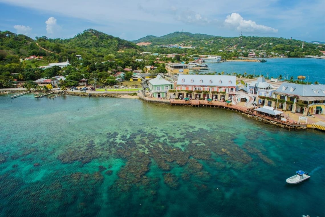 View of Roatan island, one of the best places to visit in Honduras 