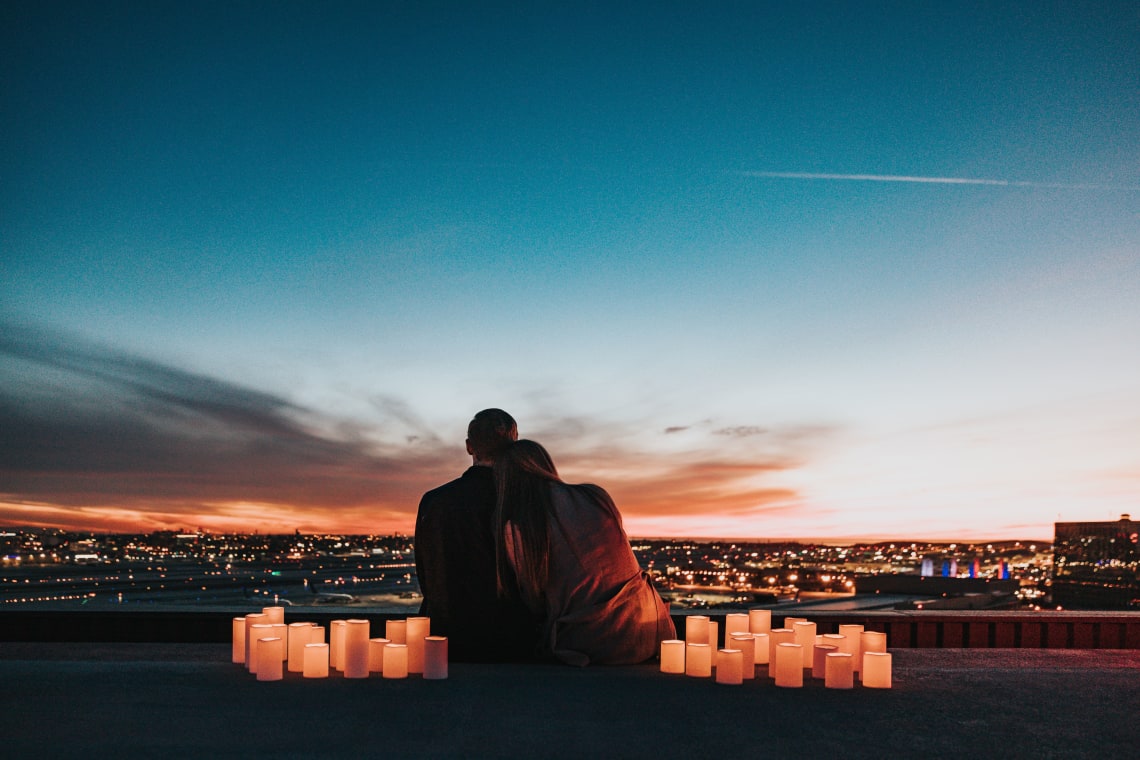 Couple enjoying the sunset, Los Angeles, United States