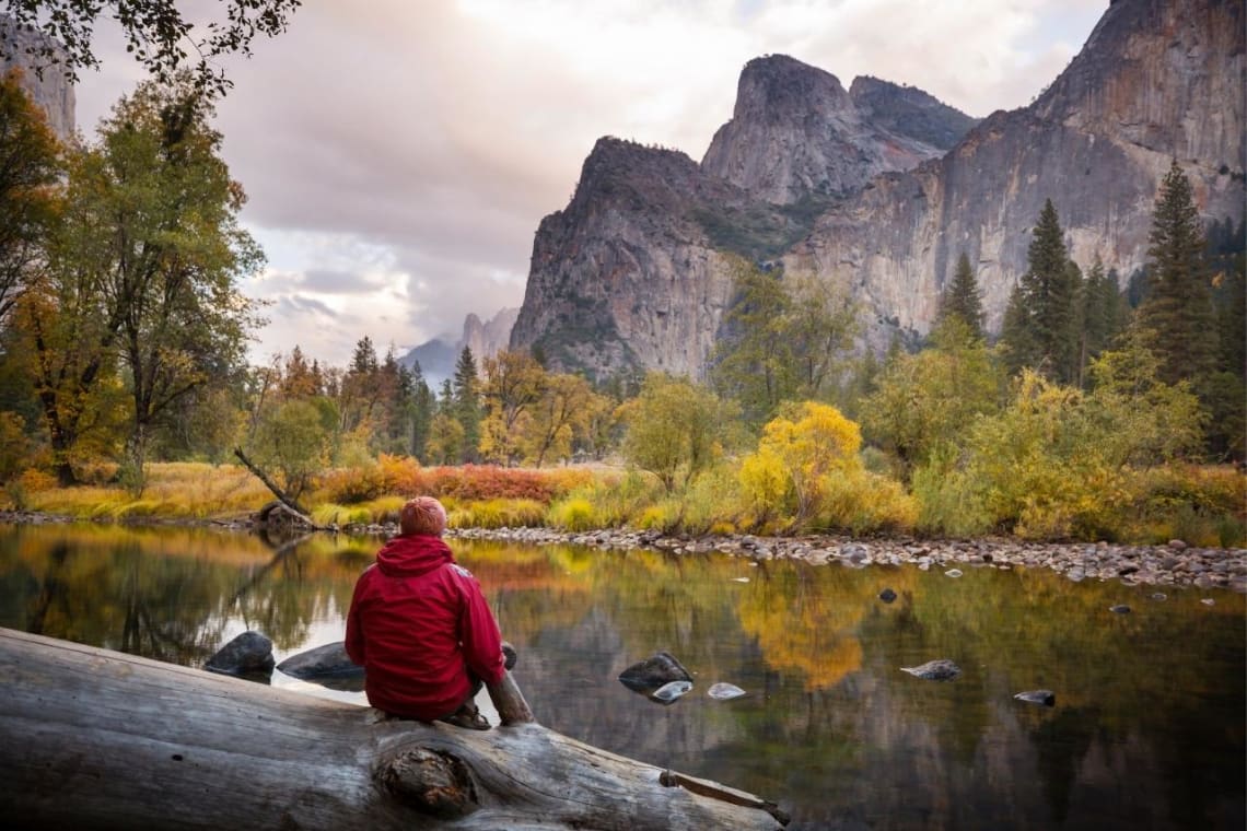 Traveler at Yosemite National Park, USA