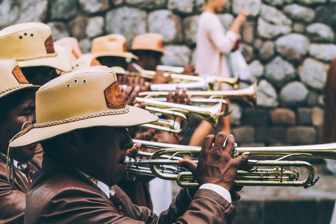 Marching in Cusco, Peru