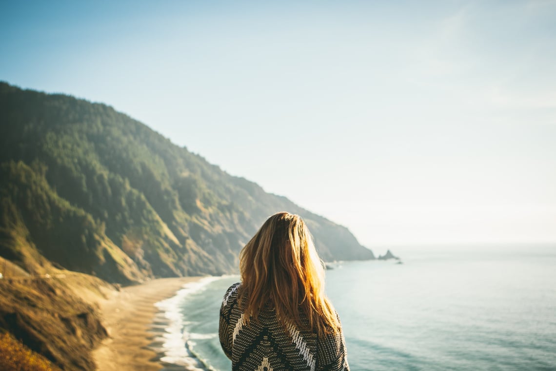 Solo female traveler, Humbug Mountain State Park, United States