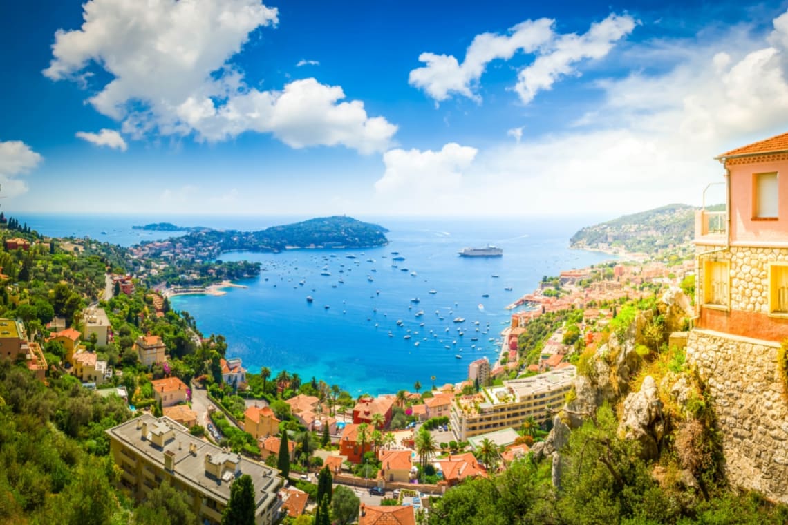 Vista de la Costa Azul, Francia