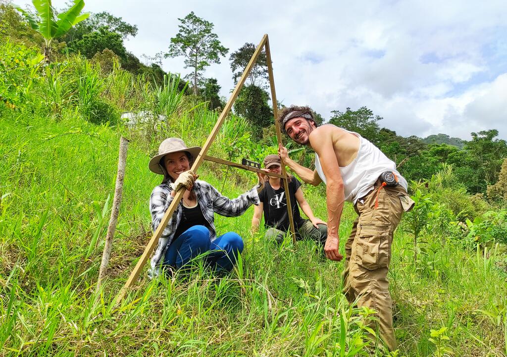 volunteers in an ecological project