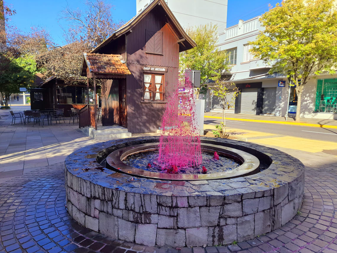 Chafariz de vinho em Bento Gonçalves