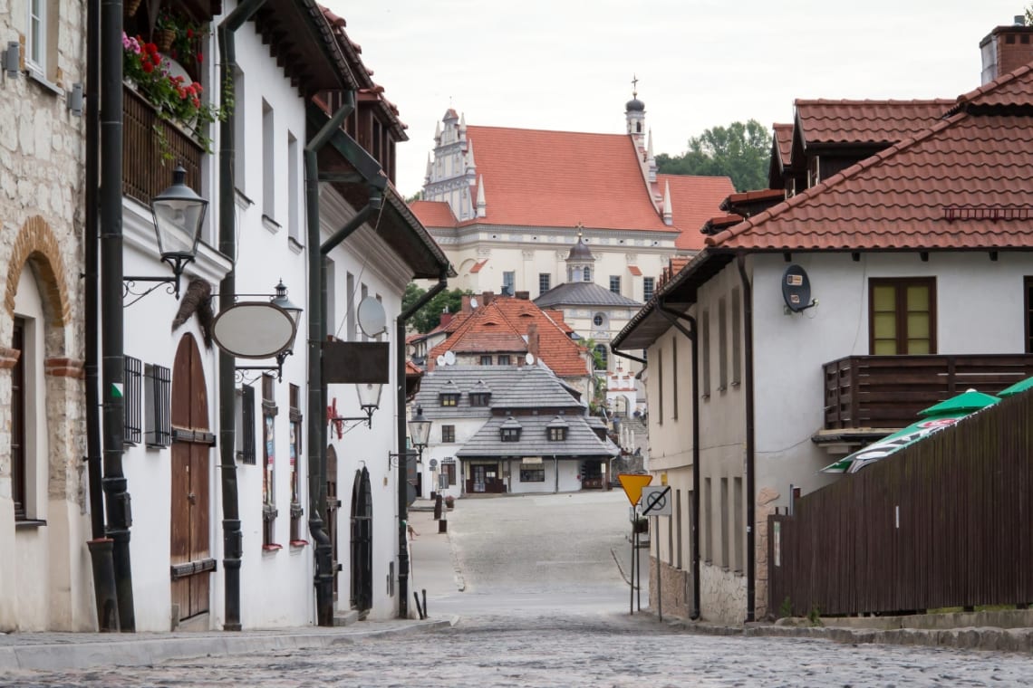 Cobblestone street in old town of Kazimierz Dolny, one of Europe's hidden gems