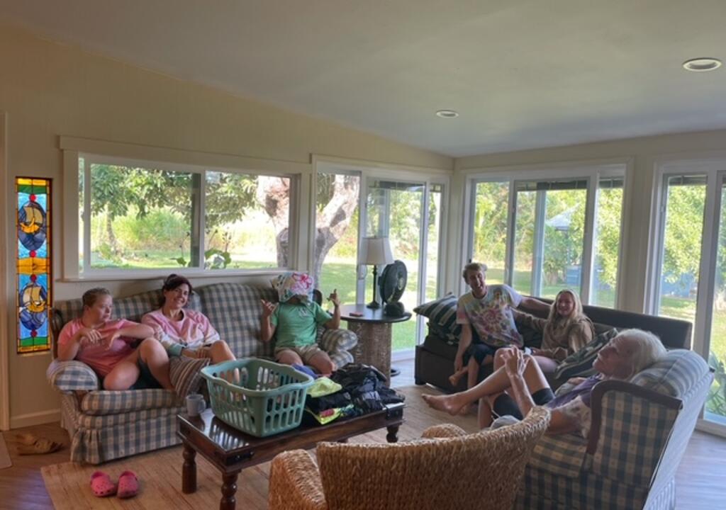 volunteers and residents sharing quality time together