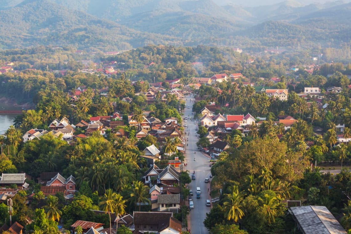 Vista aérea de Luang Prabang, Laos