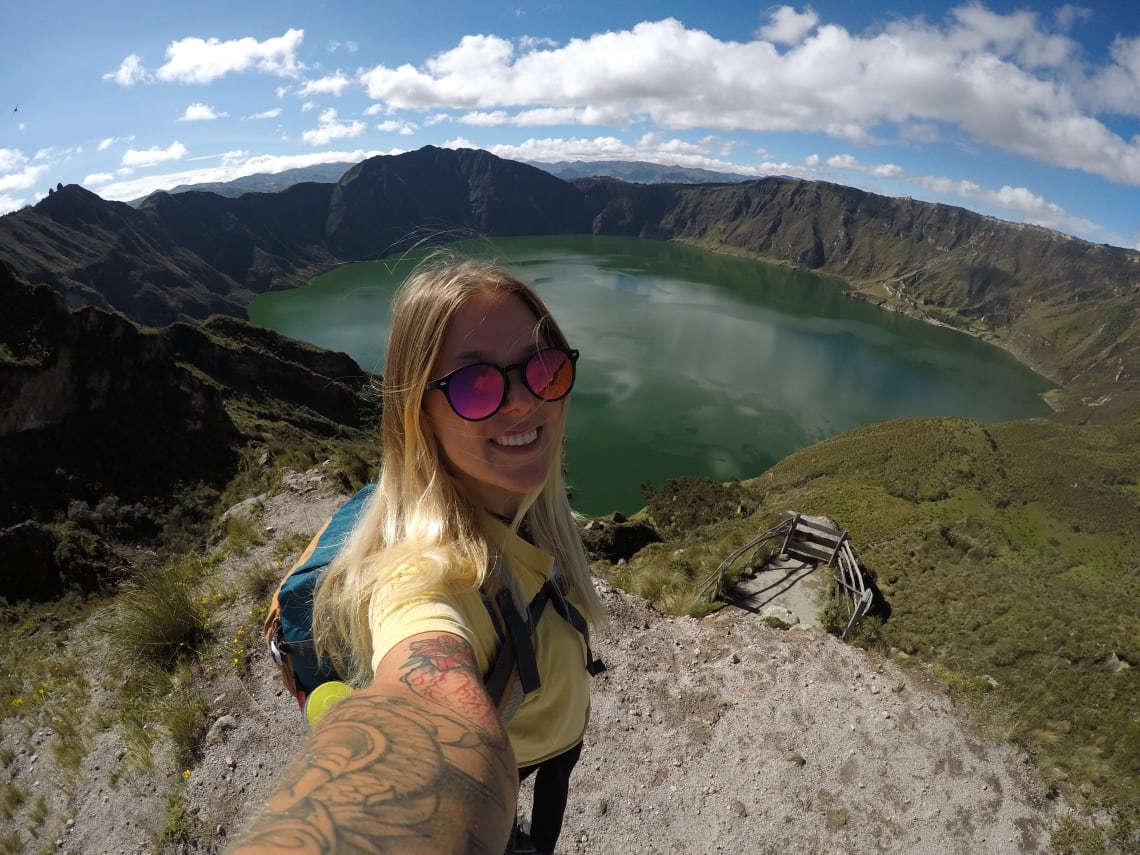 Myself practising rural tourism: hike to a volcano lake