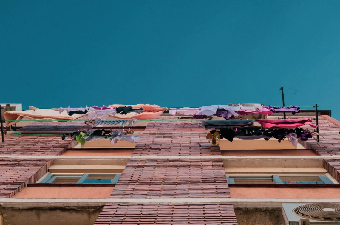 Laundry drying, Madrid, Spain