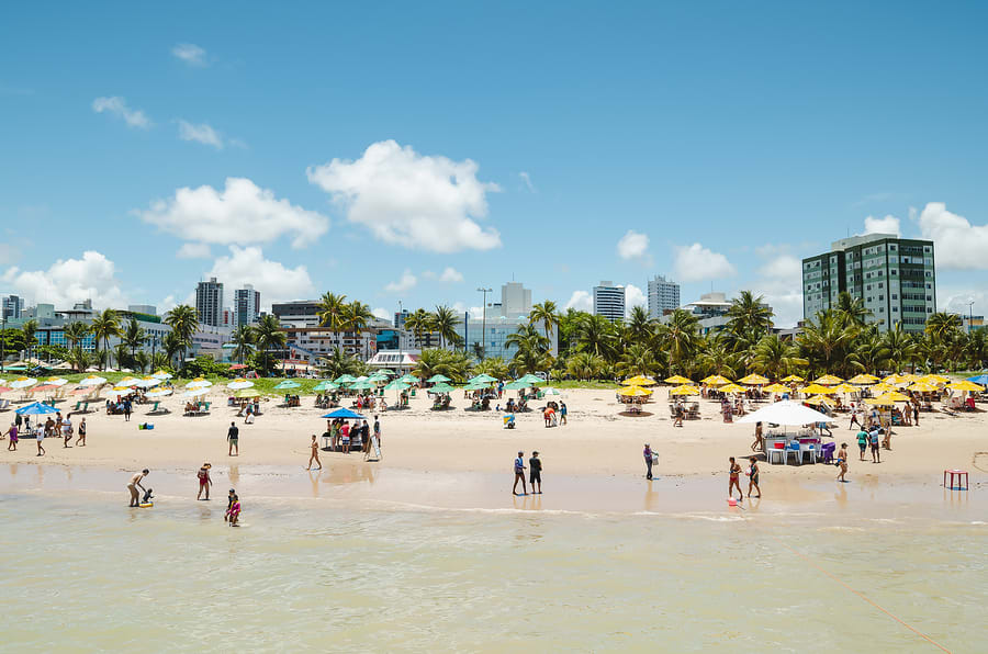 Praia em João Pessoa no verão