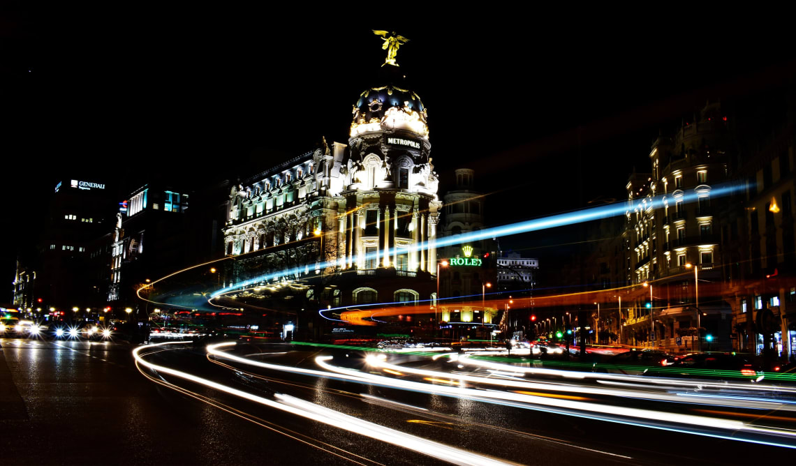 Madrid at night, Spain