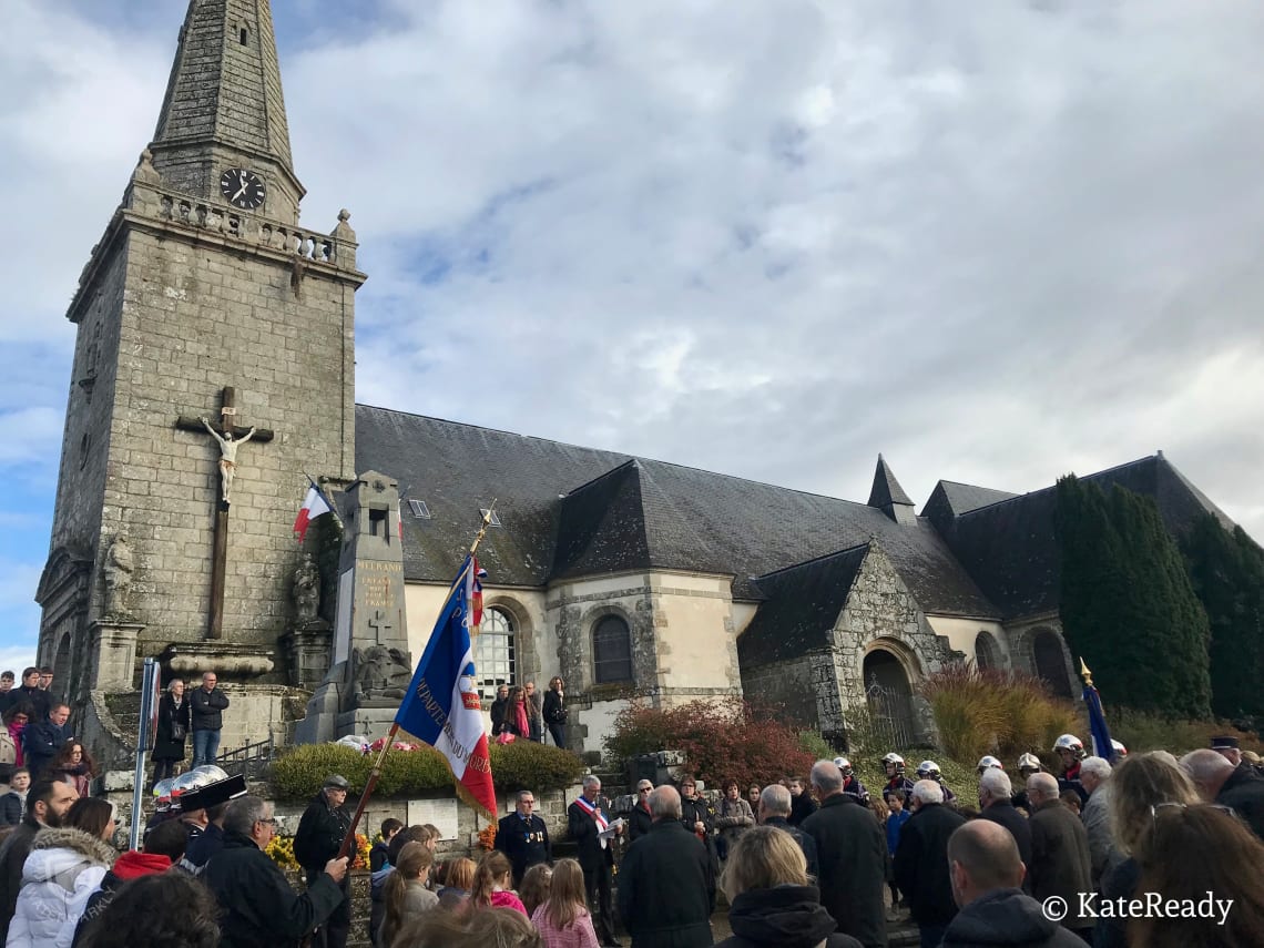 Melrand Town Square and Church, France