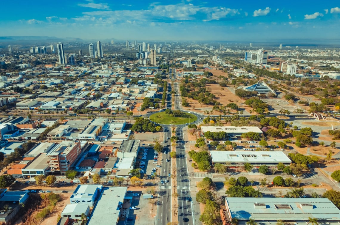 vista aérea de palmas, tocantins