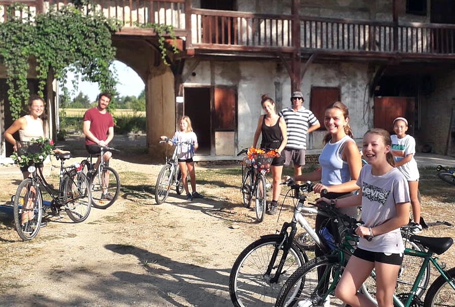 Host family from France enjoying a day of cycling