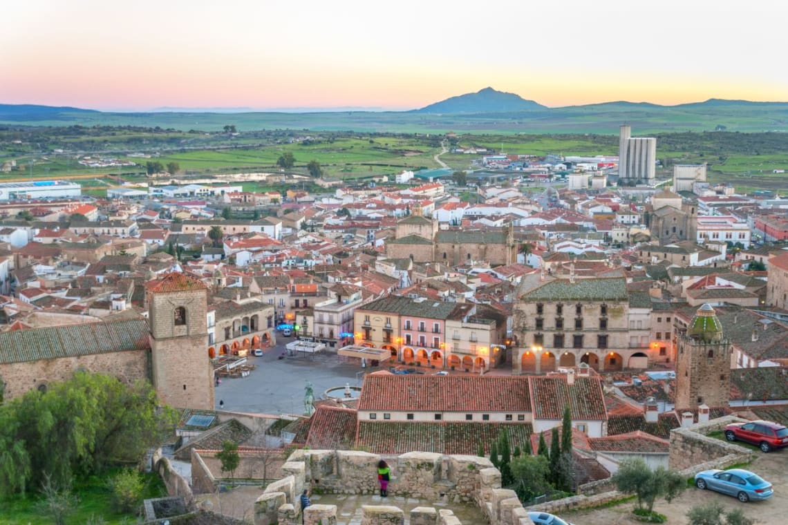 Qué ver en Extremadura: Casco histórico de Trujillo visto desde un mirador