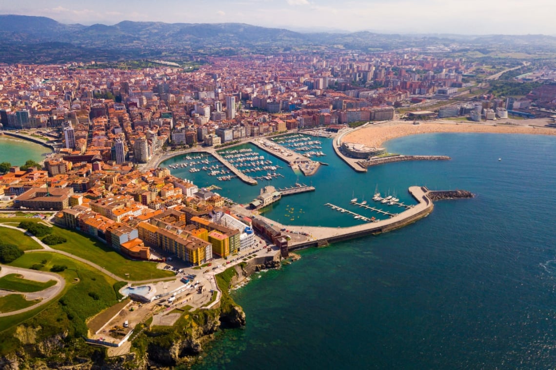 Vista aérea de Gijón