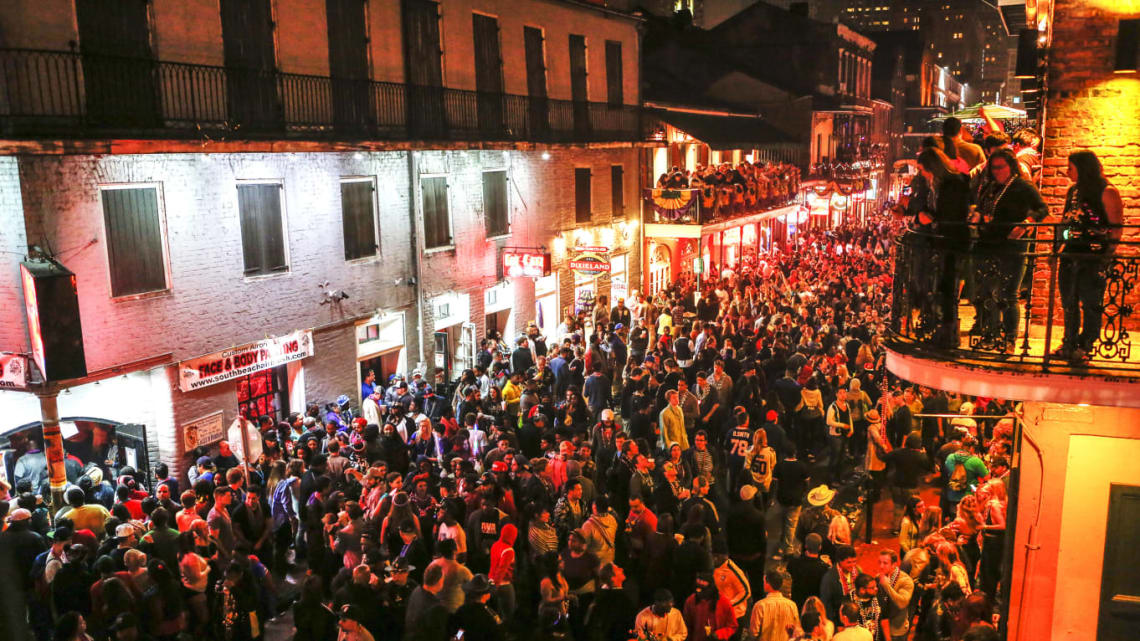 Bourbon Street Closing, Mardi Gras, Image Credit: Skip Bolen/Getty