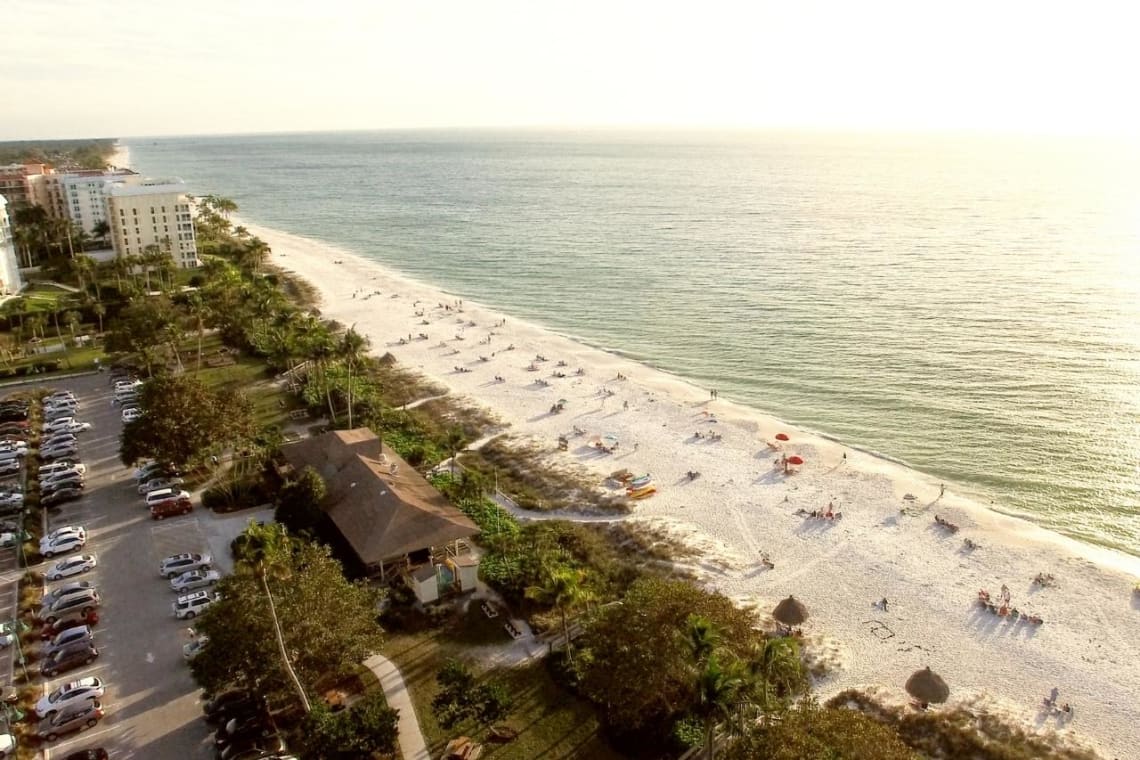 Aerial view of Naples Beach, Florida