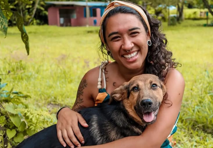 a Worldpacker volunteer at an animal shelter in Brazil